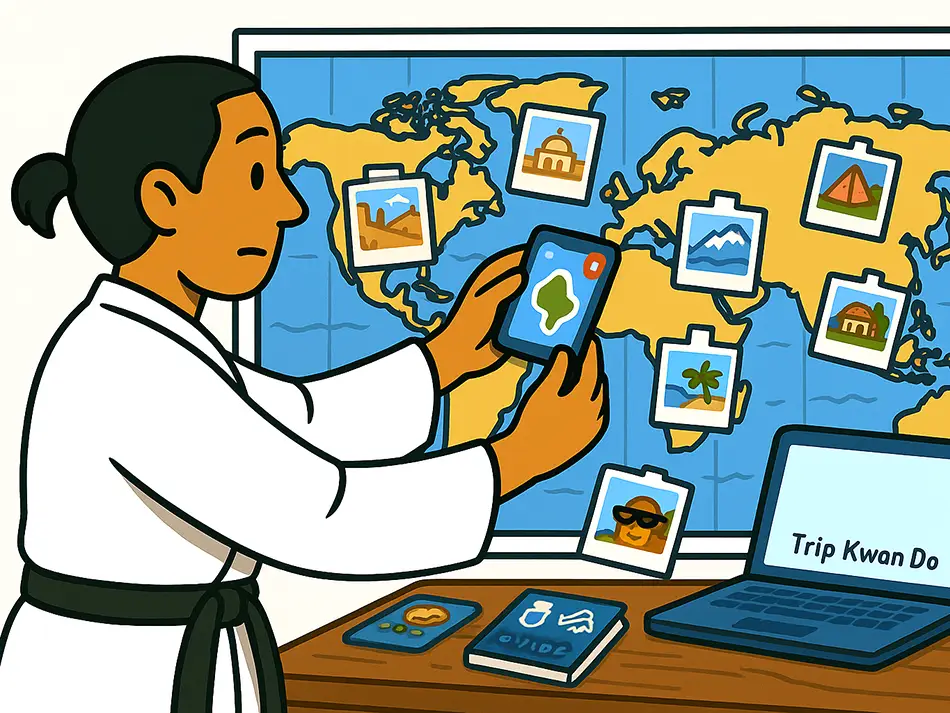 Counting visited countries with a cellphone app