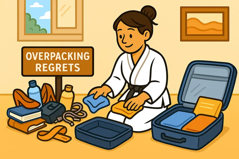 Traveler packing smart with compact essentials 