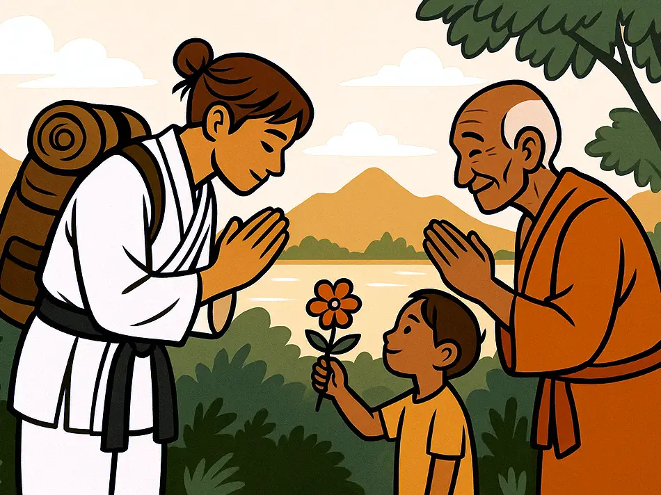 Responsible traveler shows respect for culture and nature