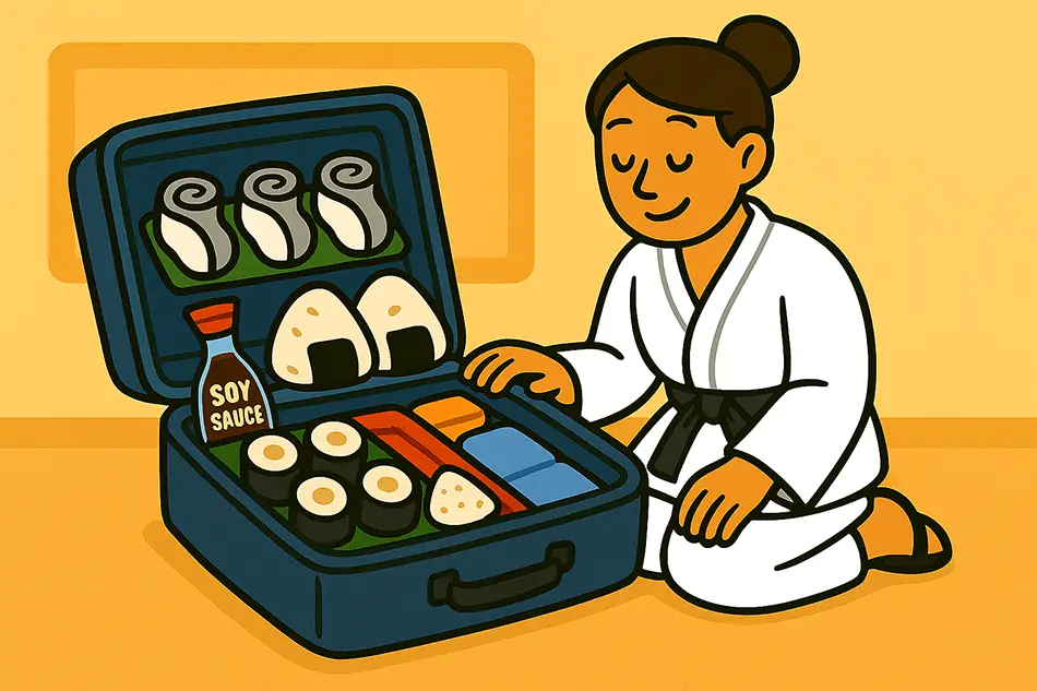 Minimalist travel packing shown as bento box in travel packing guide