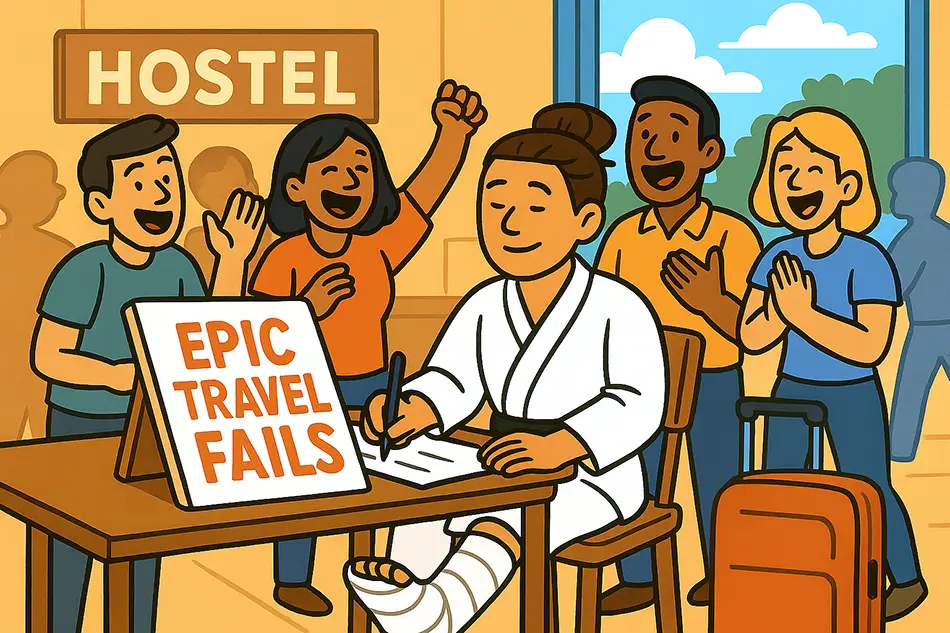 Traveler laughs off trip mishaps with locals