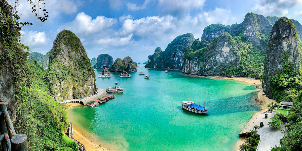 Panoramic view over Ha Long Bay, a top scenic destination featured in every Vietnam Travel Guide