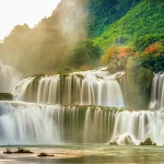 Panoramic view of Ban Gioc - one of the most beautiful waterfalls in Vietnam