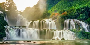 Panoramic view of Ban Gioc - one of the most beautiful waterfalls in Vietnam