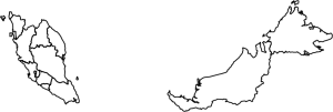 Outline map of malaysia with provincial borders — political map graphic for travel and geography context