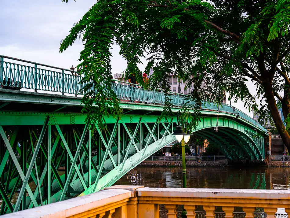 View of Mong Bridge in Ho Chi Minh City, the only bridge in Vietnam constructed by Gustave Eiffel’s engineering agency