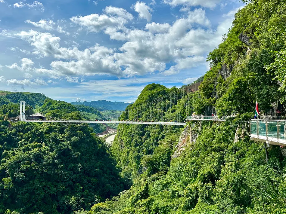 View of Bach Long Glass Bridge, one of the most expensive bridges to visit in Vietnam