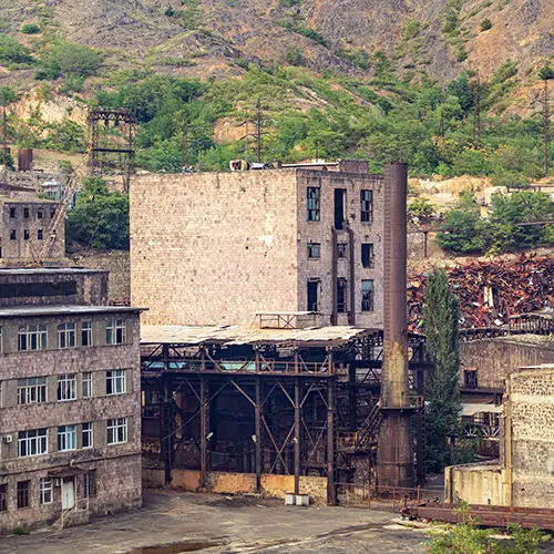 Abandoned copper smelting plant in Alaverdi, a reminder of Armenia’s Soviet industrial past