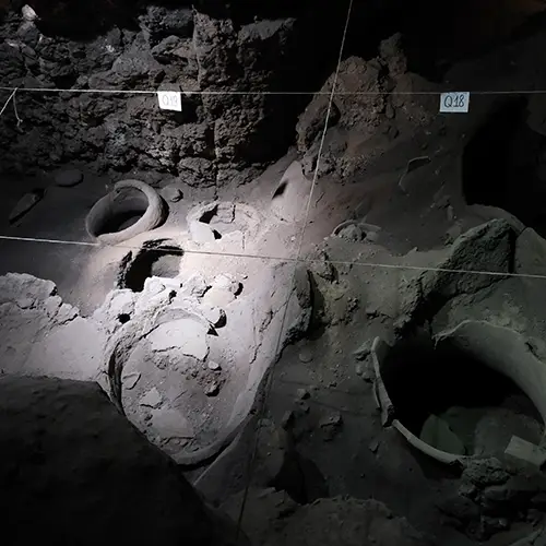  Interior of Areni-1 Cave archaeological site, where ancient winemaking artifacts were discovered