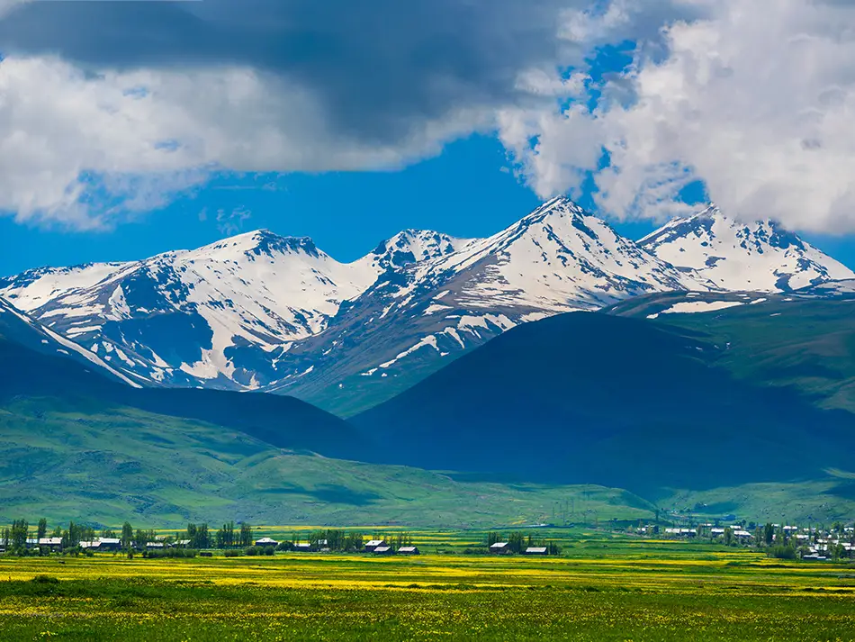 Hiking Mount Aragats under cloudy skies