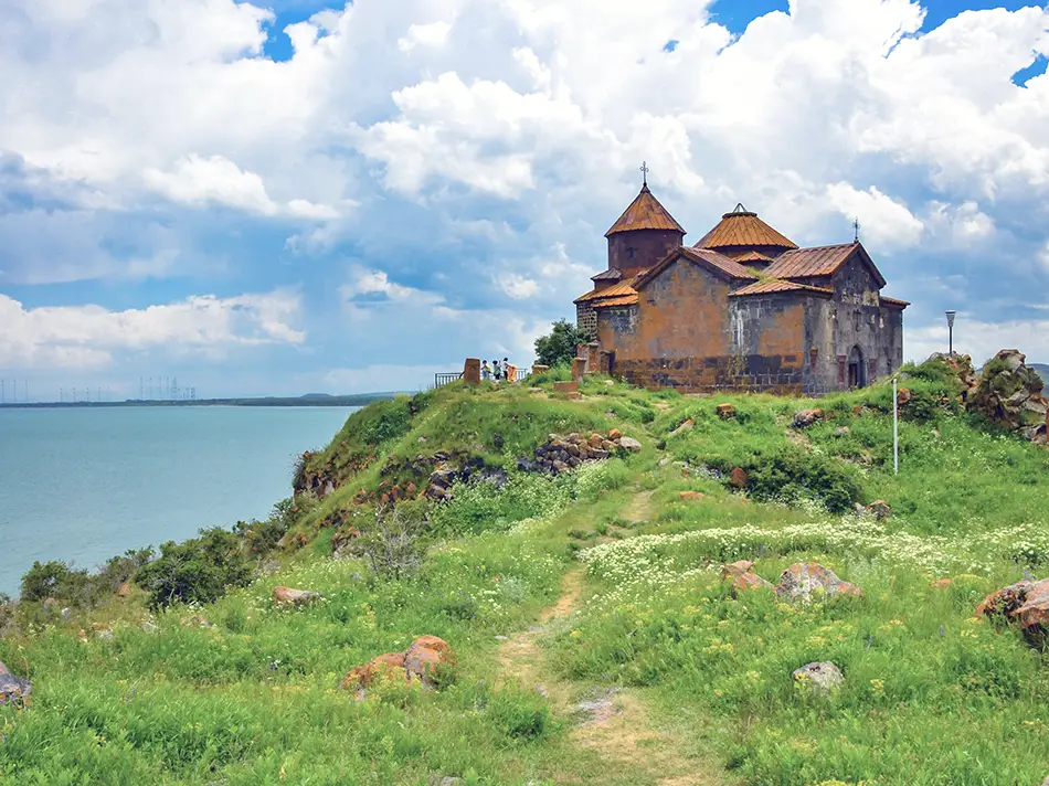 Hayravank monastery on a cliff above Lake Sevan, one of the top attractions in Sevan.