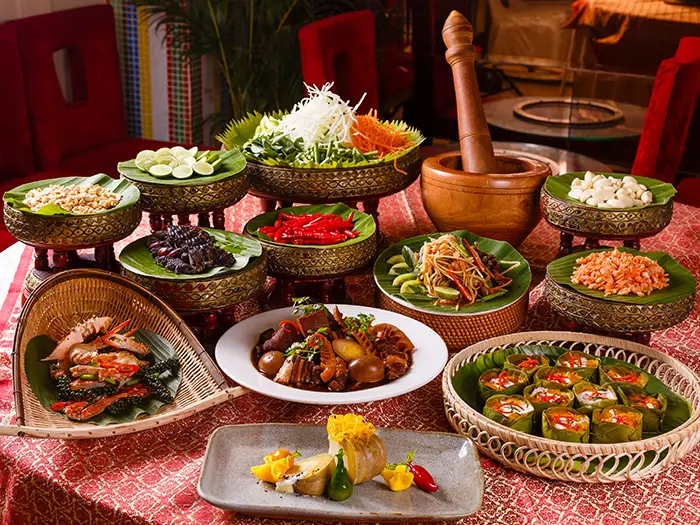 Set up of best Cambodian dishes