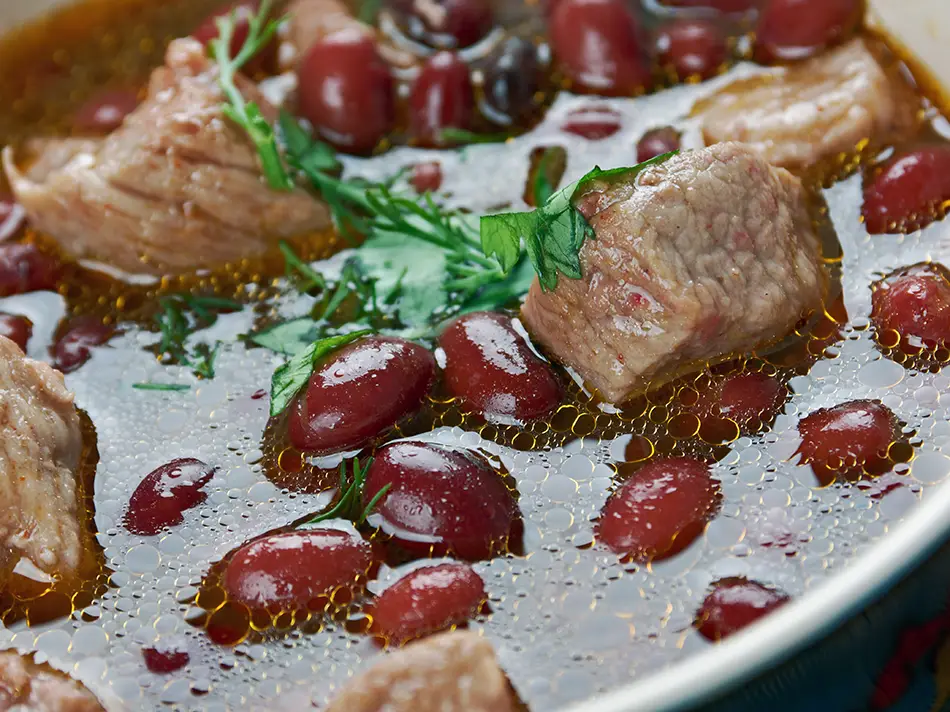 Gomgush, a traditional Armenian lamb and bean stew slow-cooked with vegetables
