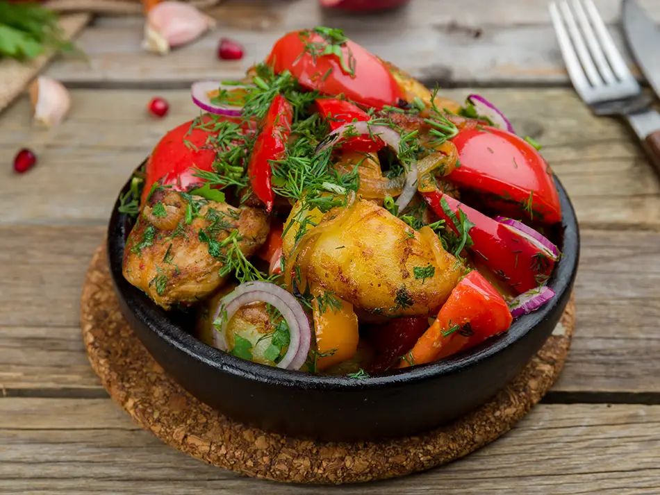 Best food in Georgia: ojakhuri pork with potatoes and onions, rustic and hearty.