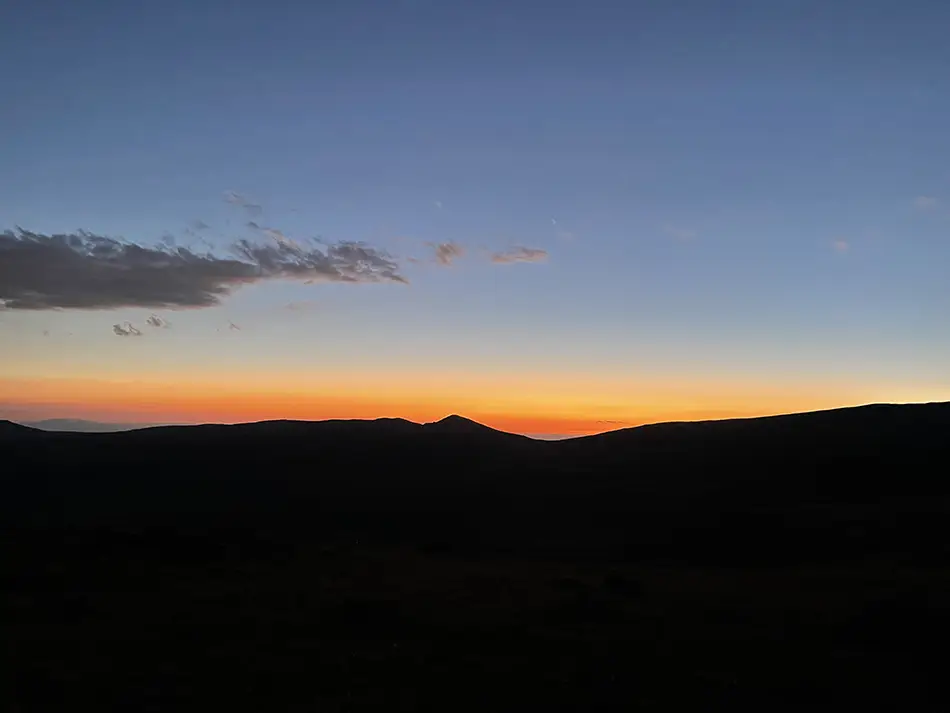 Sunset from the west slope of Mount Aragats in Armenia