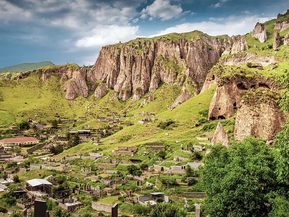 Panoramic shot of Goris city, Armenia