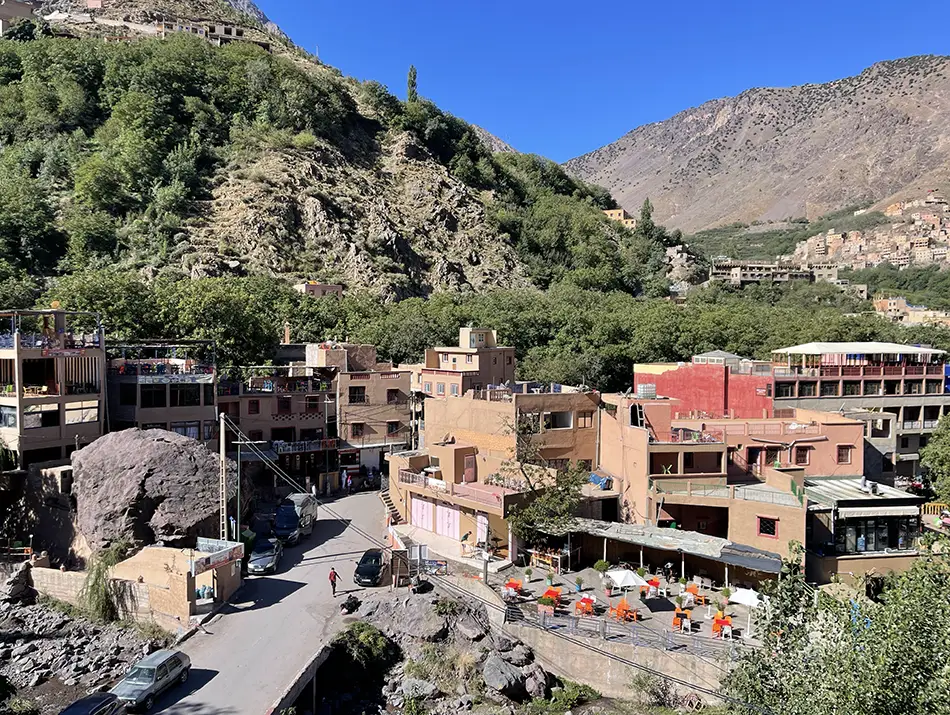 View of Imlil from the restaurant rooftop