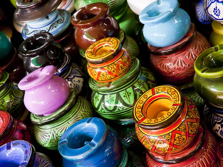 Glazed tagines at Asni’s Saturday souk