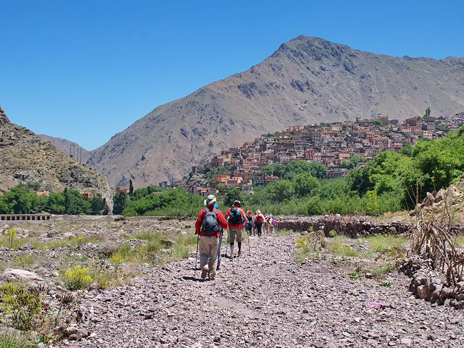 Among the Best Things to Do in Imlil, hikers cross the Aït Mizane valley.