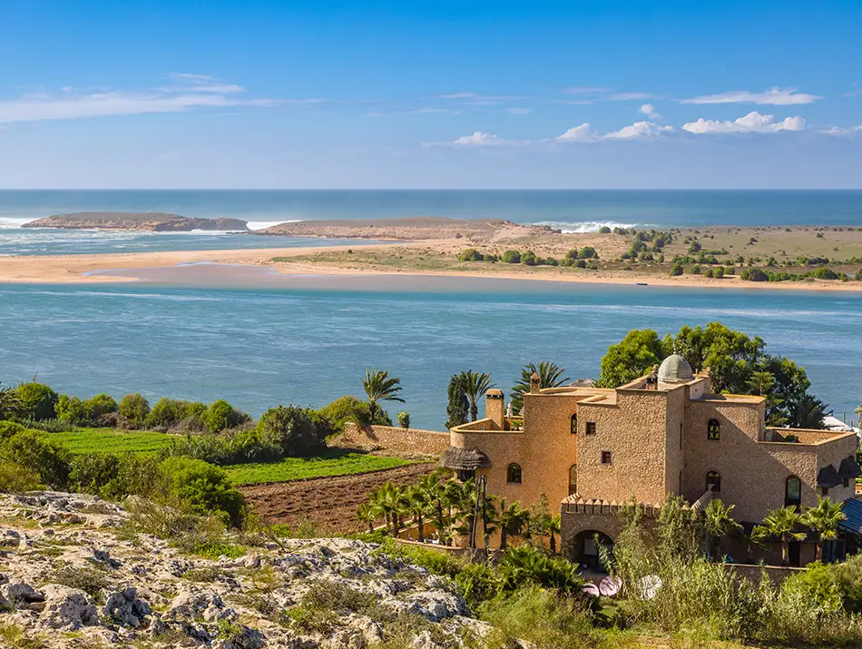 Oualidia at a glance with lagoon and coast