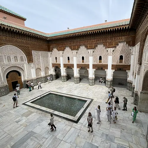 View from the second-floor window of Ben Youssef Madrasa