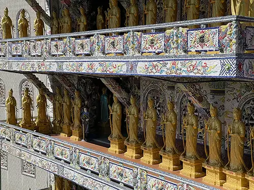 Lining statues at Linh Phuoc Pagoda - one of the best places to visit in Dalat