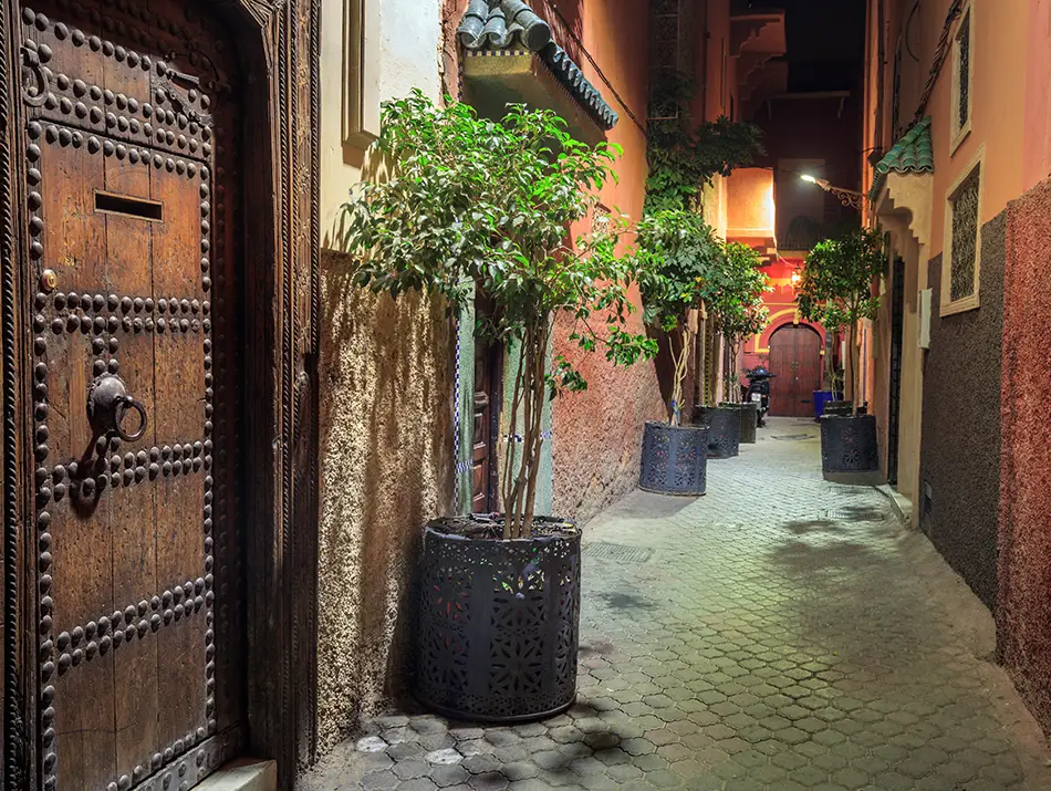 Marrakesh medina streets hosting the best things to see in Morocco