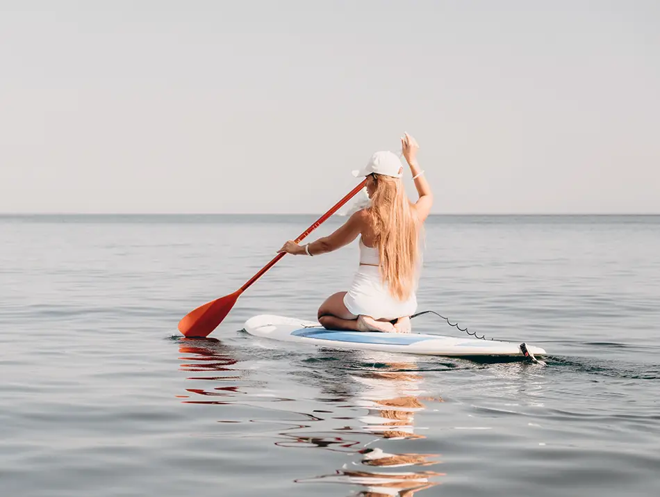 A tourist on a SUP Surf
