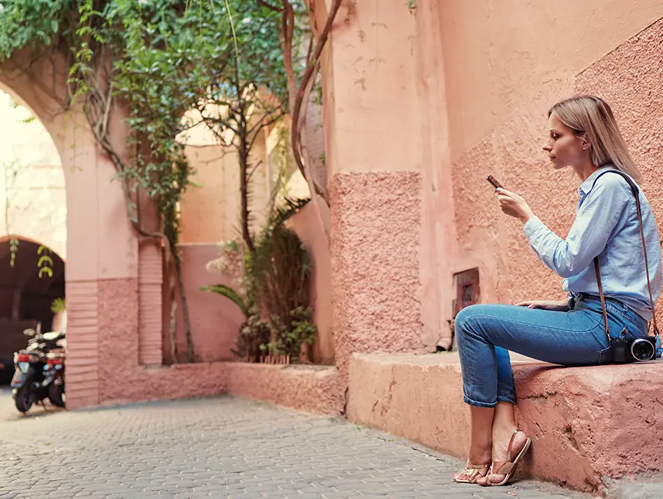 Lost tourist on the streets of Marrakesh
