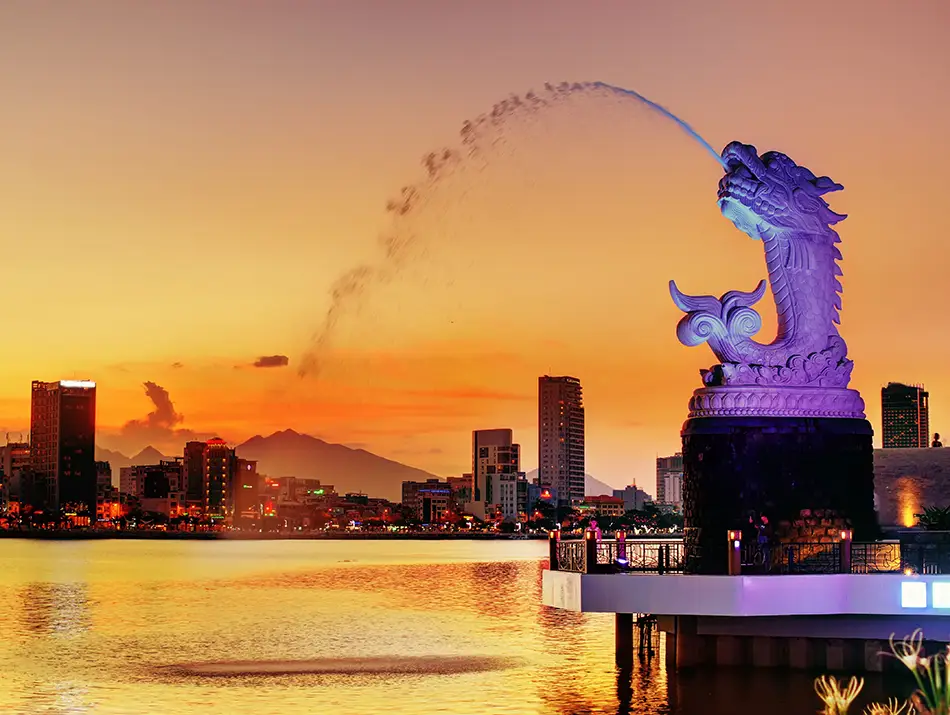 Dragon Carp fountain in Da Nang