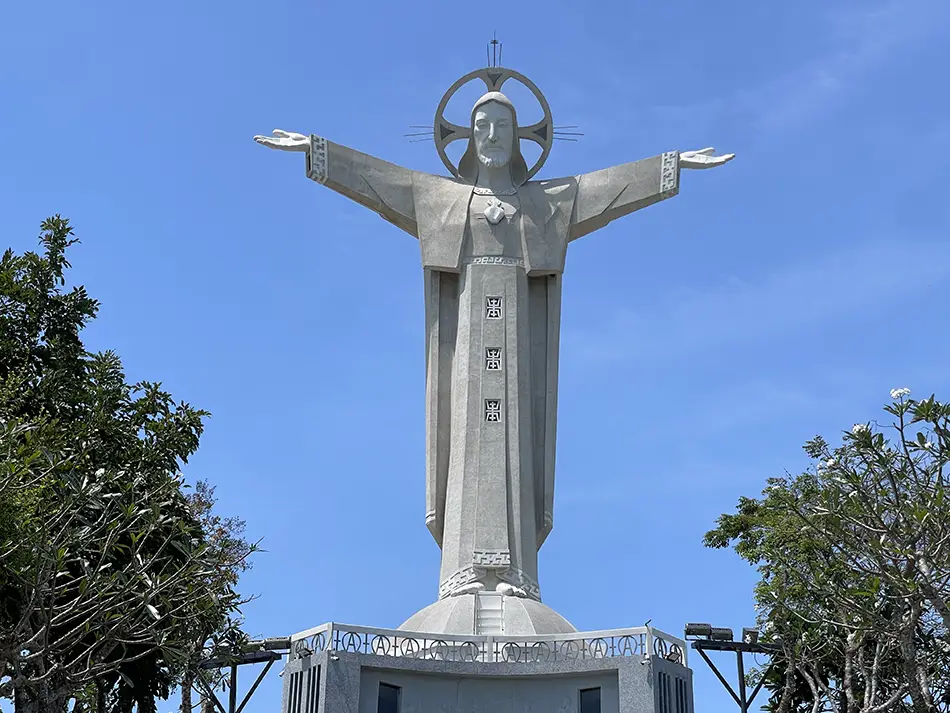 The towering Jesus Christ statue with arms outstretched is a must-see in Vung Tau.