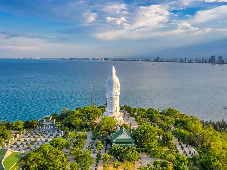 The Lady Buddha statue rising above the sea at Linh Ung Pagoda, a highlight for visitors exploring what to do in Da Nang.