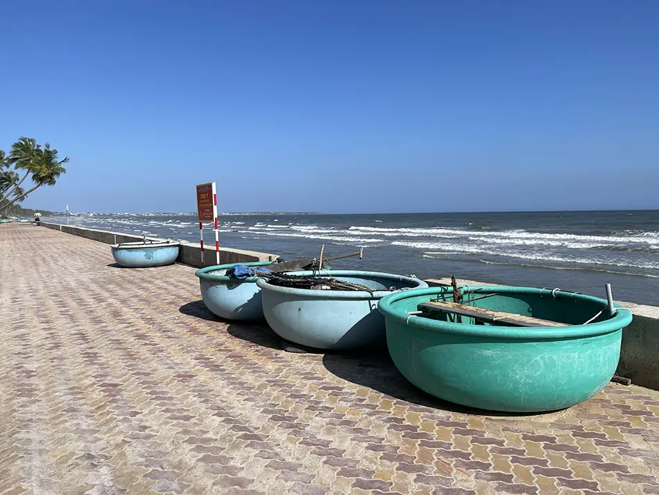 Typical fisherman boats on the shore.