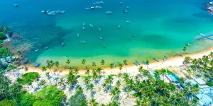Aerial view of Phu Quoc Island beaches showing the best things to do on this paradise island