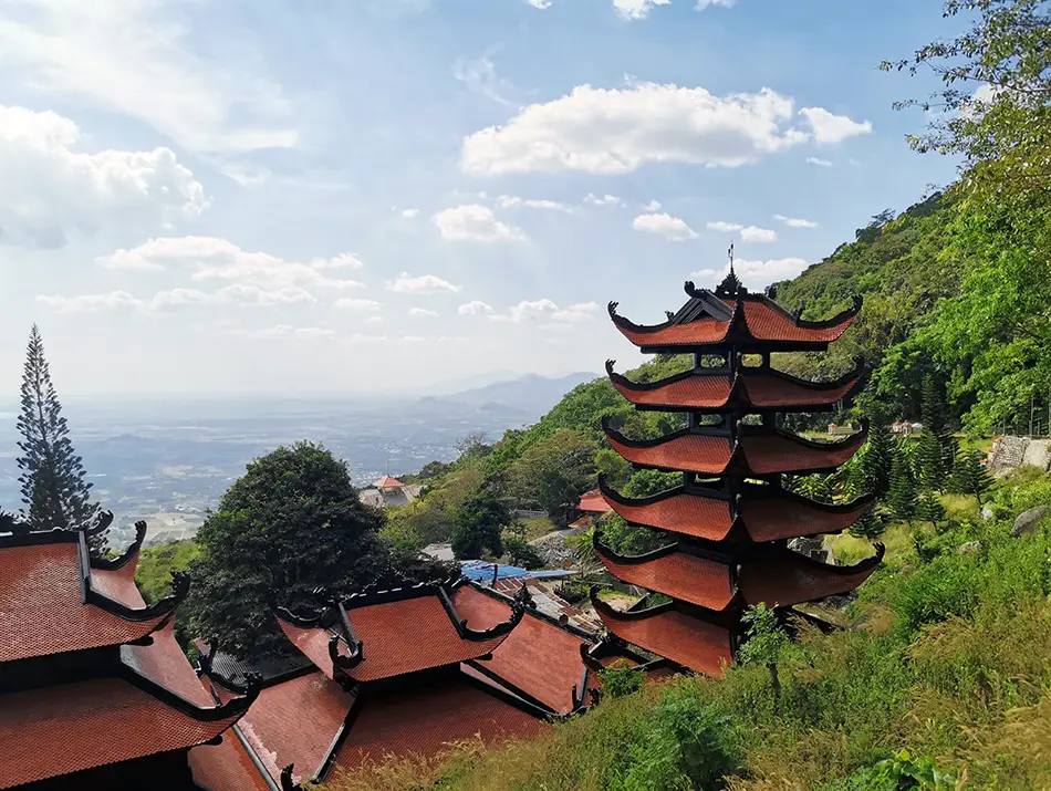 View of a pagoda on Ta Cu Mountain as one of the best day trips from Mui Ne.