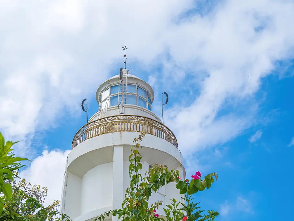 Low-angle view of the Vung Tau Lighthouse, one of the best things to see in Vung Tau.