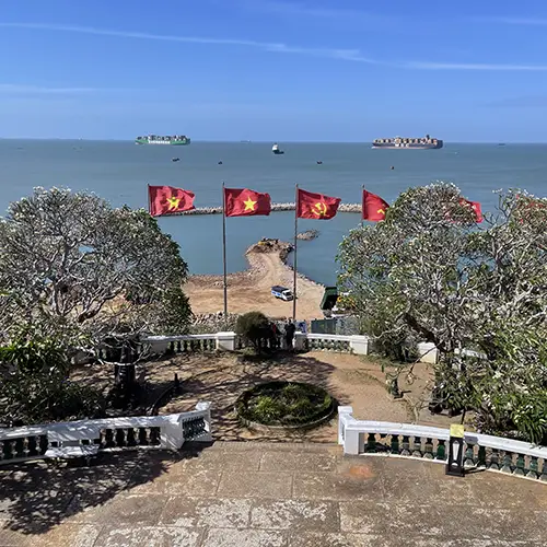 Coastal panorama seen from the White Palace balcony.