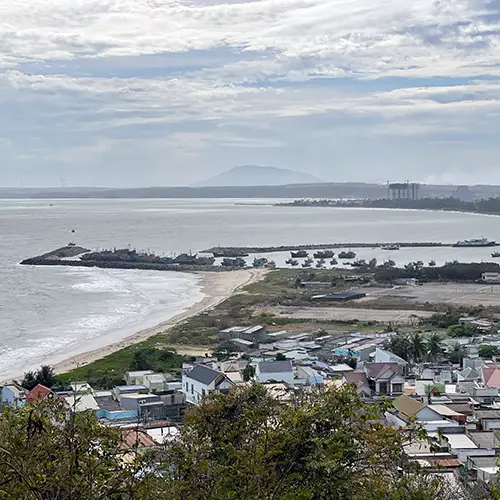 Viewpoint overlooking the coast near Cham towers above Phan Thiet.