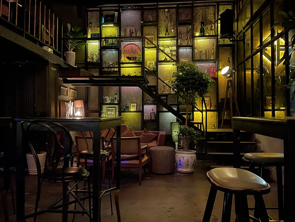 An off the beaten path bar interior in Ho Chi Minh