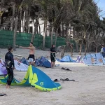 Launching zones at a kite station for kitesurfing lessons in Mui Ne.