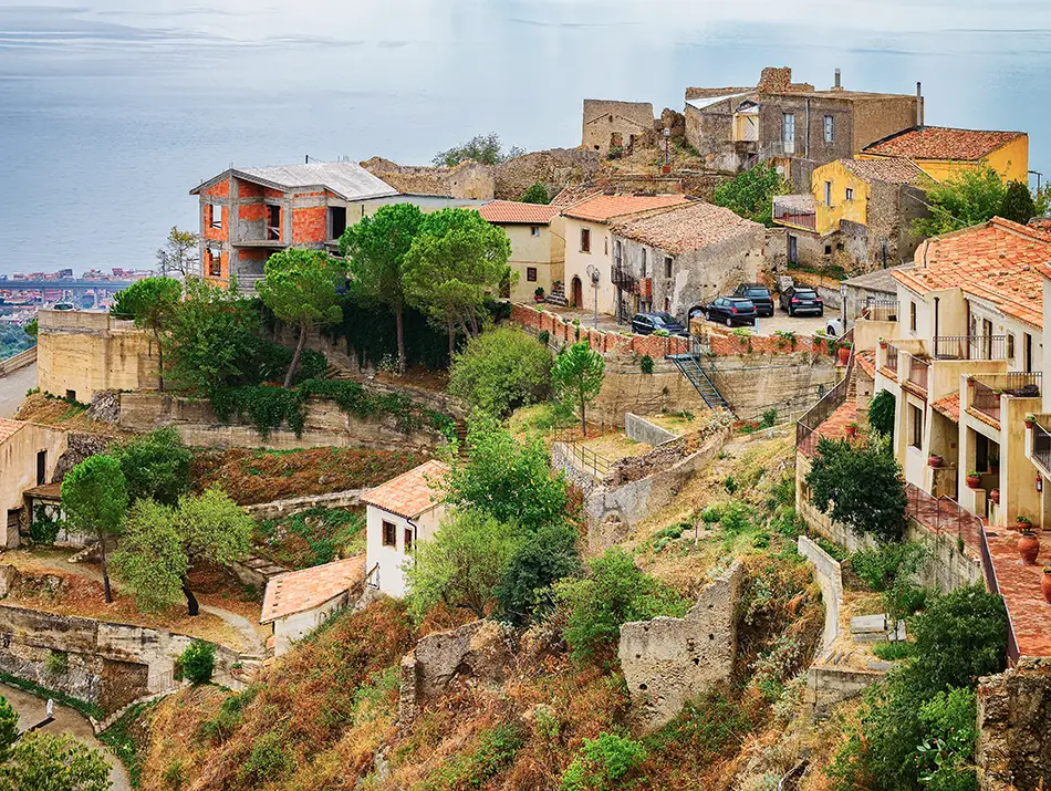 Hilltop village of Savoca, Sicily, backdrop to The Godfather wedding scenes.