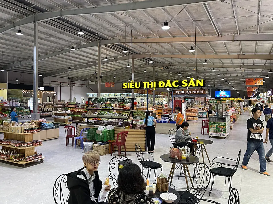 Roadside cafe and toilet stop on the Ho Chi Minh City to Mui Ne route in Vietnam