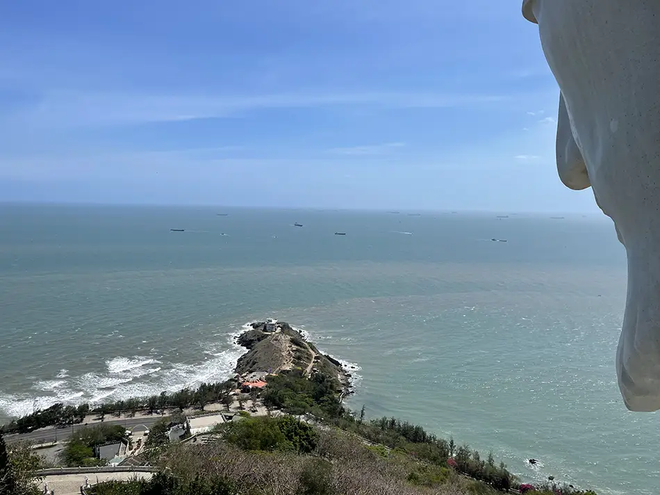 View of the cape and sea from the View Point on top Christ the King statue.