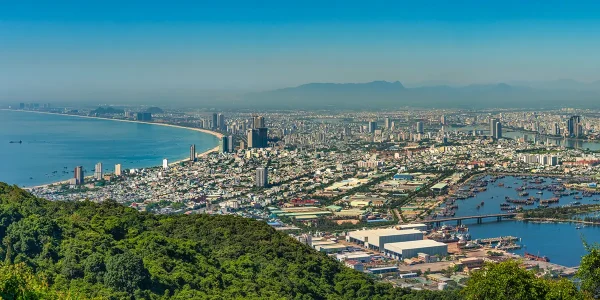 Panoramic city and sea view represents the best things to do in Da Nang.
