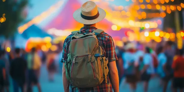 A traveler on a music festival