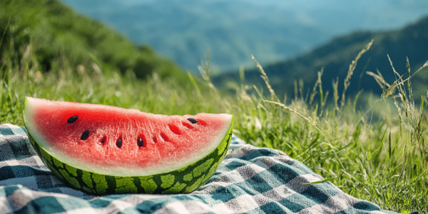 Fresh watermelon on the hike
